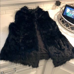 White House Faux Fur Vest.